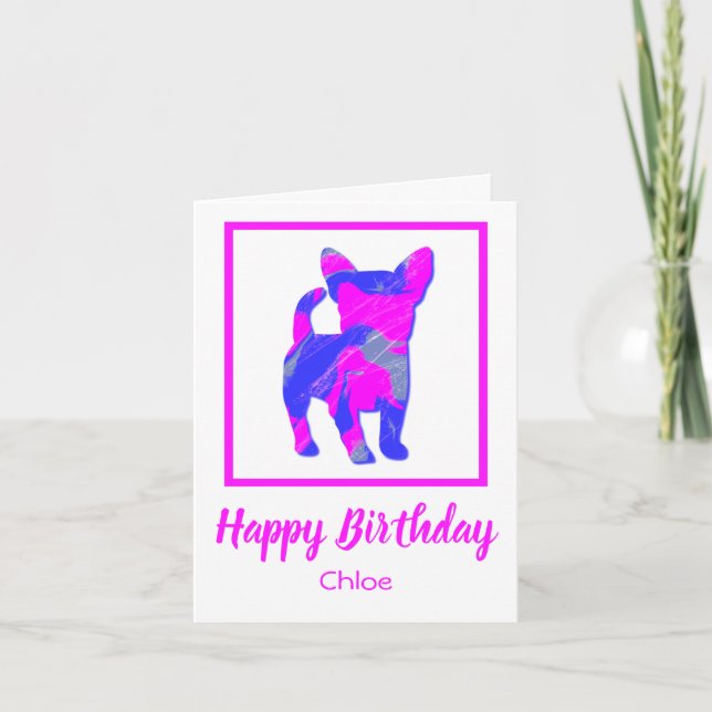 Carte Chihuahua Chien Silhouette Funny Birthday Card (Devant)