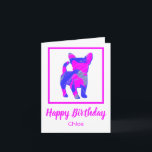 Carte Chihuahua Chien Silhouette Funny Birthday Card<br><div class="desc">Chihuahua chien silhouette en rose chaud fou et bleu brillant abstrait motif moderne. Le message d'anniversaire à l'intérieur peut être changé à tout ce que vous voulez. Personnalisez avec le nom sur le devant.</div>