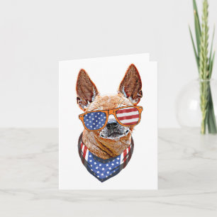 Carte Chihuahua Chien USA Indépendance américaine 4 juil