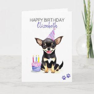 Carte Chihuahua Chig Personnalisé Joyeux anniversaire