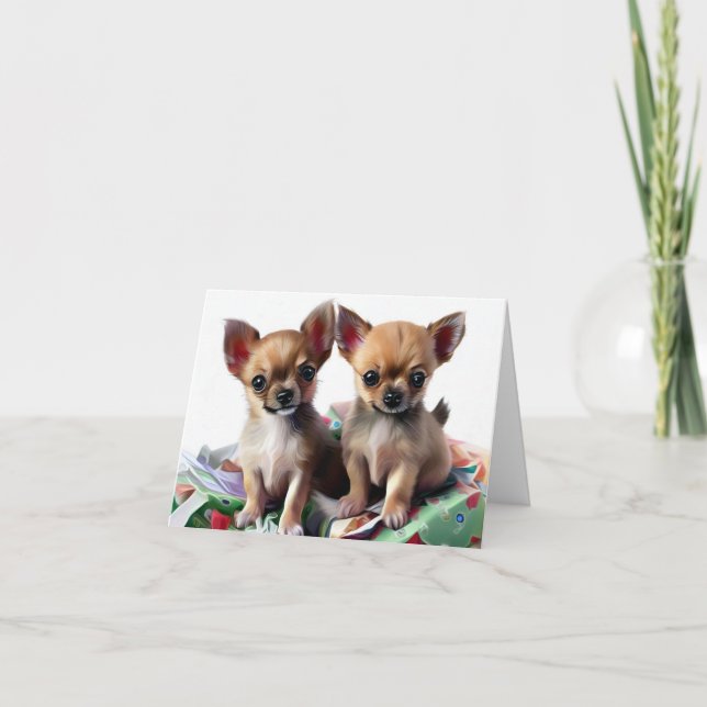 Carte Chihuahua Chiuppies Noël (Devant)