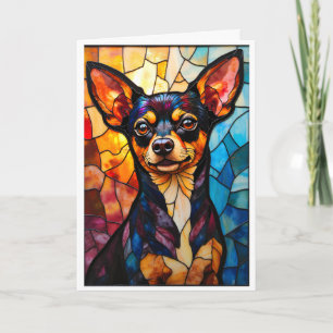 Carte Chihuahua de style vitrail