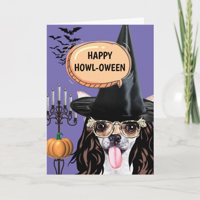 Carte Chihuahua halloween chien sorcière heureux howlowe (Devant)