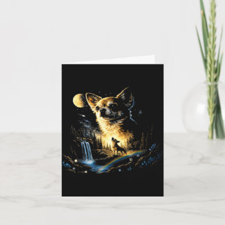 Carte Chihuahua howling to the moon vintage funny