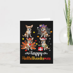 Carte Chihuahua Lover Halloween Noël Joyeux Hallotha