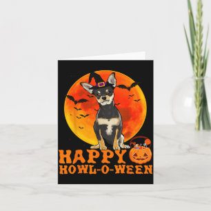Carte Chihuahua noir drôle Halloween Joyeux