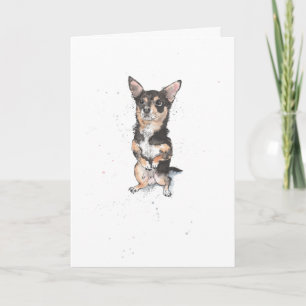 Carte Chihuahua noir et feu Joyeux anniversaire mignon c