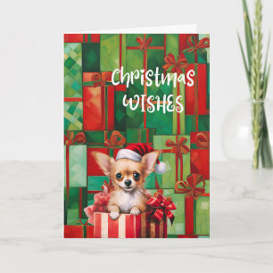 Carte Chihuahua voeux de Noël et baisers