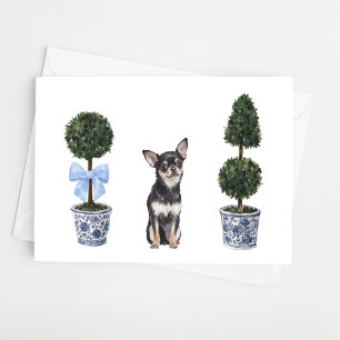 Carte Chihuahua Watercolor Chinoiserie Chien Chien Chien