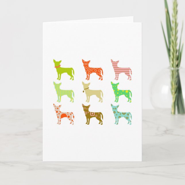Carte chihuahuas à motifs (Devant)