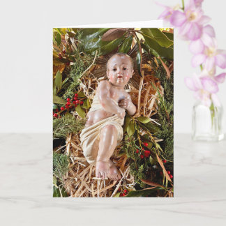 Carte Child in Manger Christmas Card