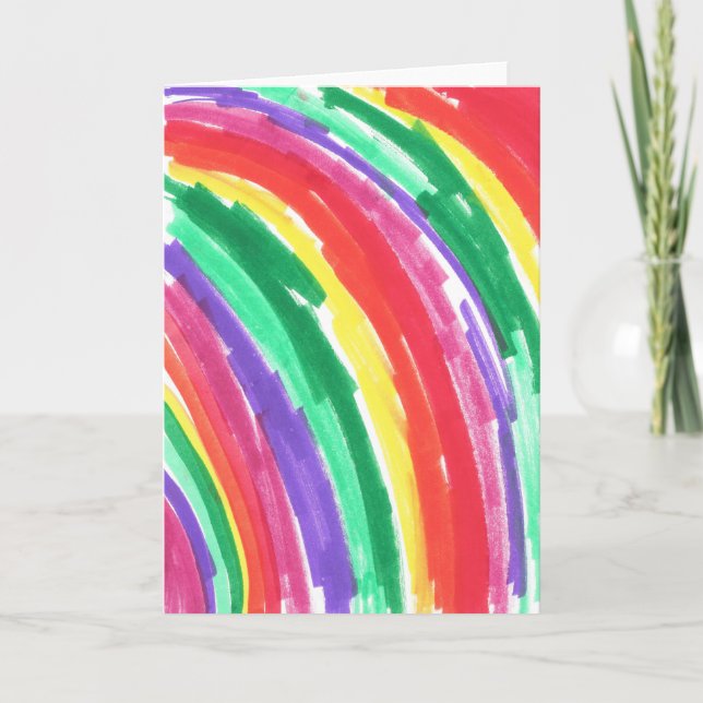 Carte Child's Art Colorful Rainbow (Devant)