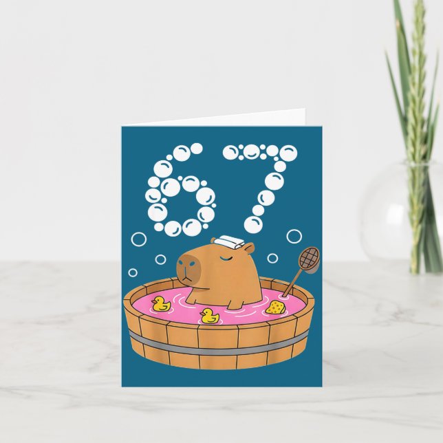 Carte Chill Bath Tub Capybara Sauna 67 Relaxed Animal Fu (Devant)