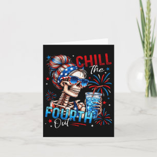 Carte Chill La Quatrième Sortie Drôle Skeleton Retro 4èm