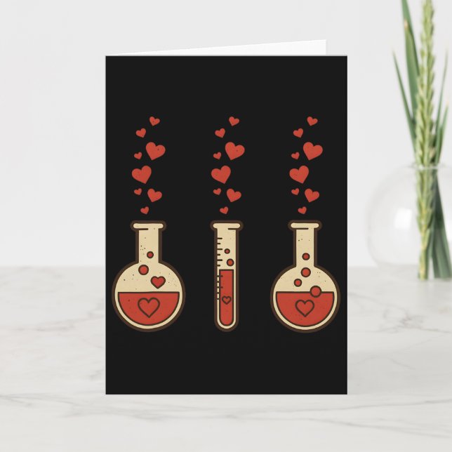 Carte Chimie Mignonne Saint Valentin Laboratoire Profess (Devant)