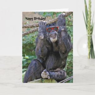 Carte Chimp sauvage avec lunettes de soleil