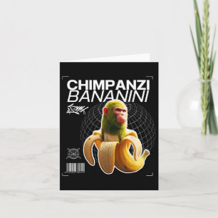 Carte Chimpanzi Bananini Amusants Caractère Art