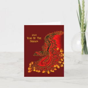 Carte Chine Dragon, 2024 Année Du Dragon
