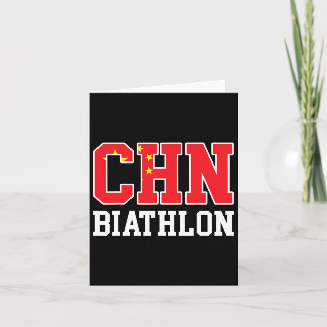Carte Chine Drapeau Biathloniste - Chinois Biathlon Chn (Devant)