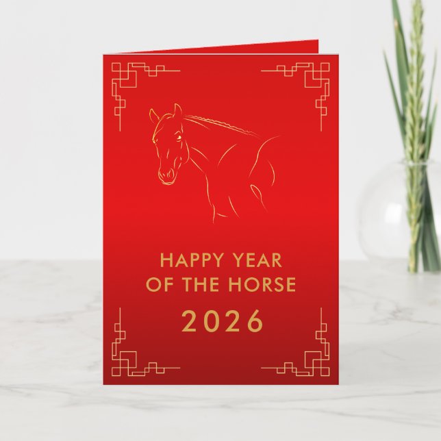 Carte Chinese lunar New Year - Year of the Horse 2026 (Devant)