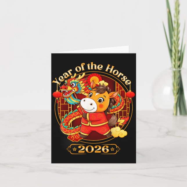 Carte Chinese New Year 2026 Clothes Boys Girls Year Of T (Devant)