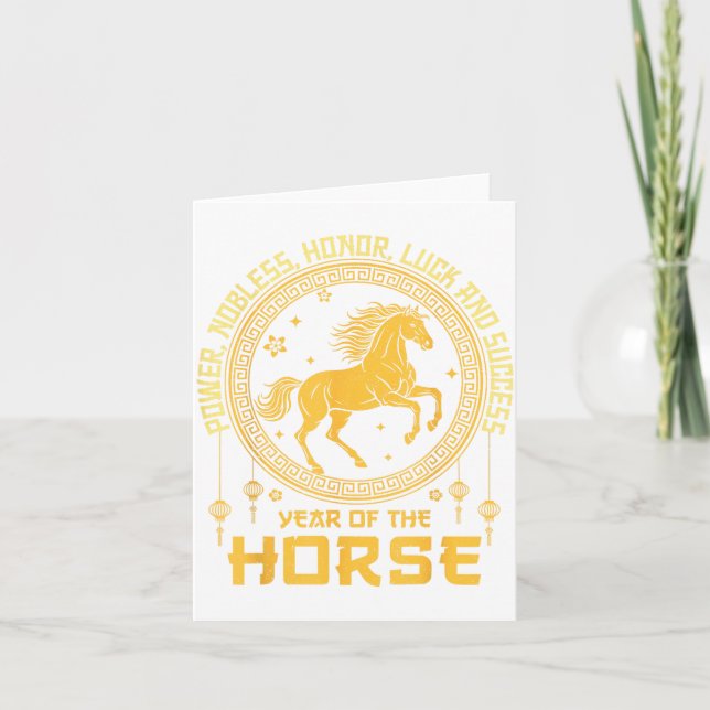 Carte Chinese New Year 2026 Horse Happy Chinese New Year (Devant)