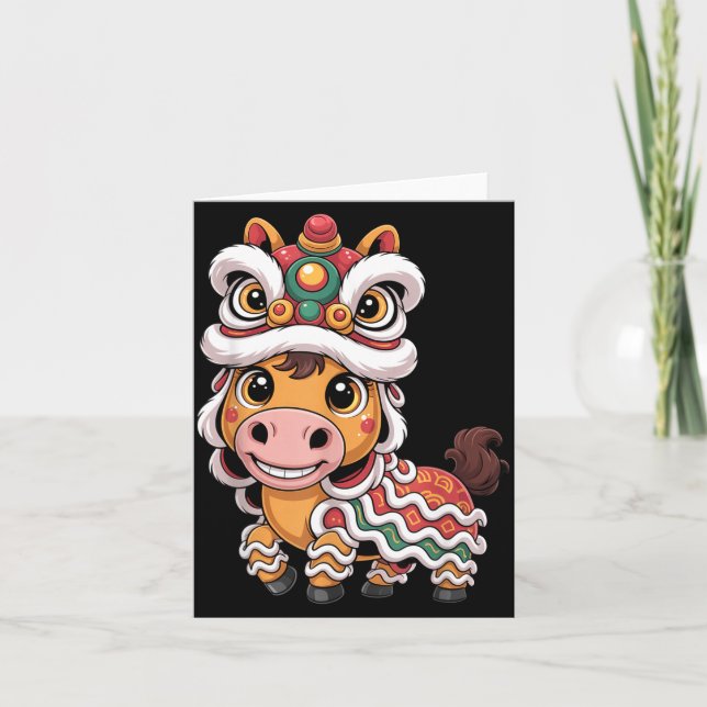 Carte Chinese New Year 2026 Year Of The Kawaii Horse Lio (Devant)