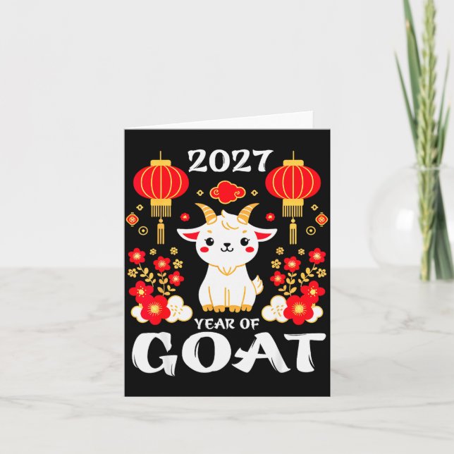 Carte Chinese New Year 2027 Year Of The Goat 2027 New Ye (Devant)