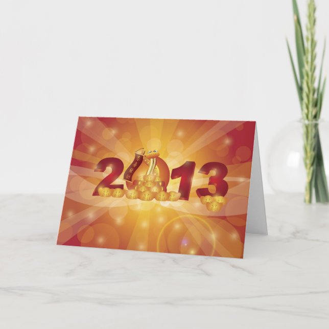 Carte chinoise heureuse de la nouvelle année 2013 (Devant)