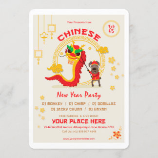Carte chinoise heureuse d'invitation de nouvelle