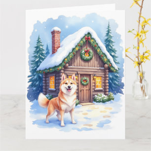 Carte Chinook Cabane en Rondins Rustique Noël Art