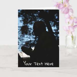 Carte Chion-in temple statue silhouette, Kyoto, Japan