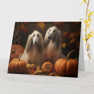 Carte chiot Afghan Hound Délice d'Automne Citrouille