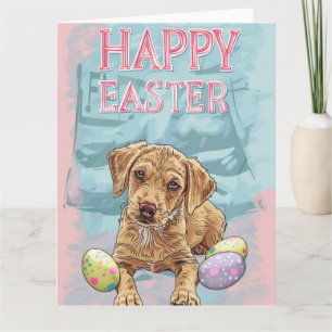 Carte Chiot Airedale Joyeuses Pâques