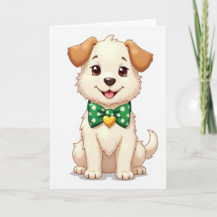 Carte Chiot avec Nœud Papillon