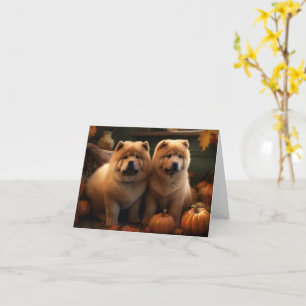 Carte Chiot Chow Chow Délice d'Automne Citrouille