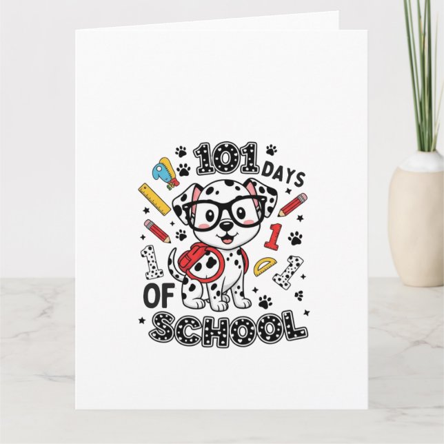 Carte Chiot Dalmatien 101 Jours d'école (Devant)