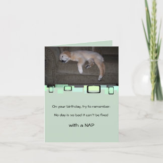 Carte Chiot faisant une sieste de golden retriever
