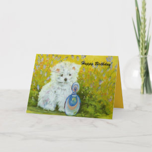 Carte Chiot maltais - jaune