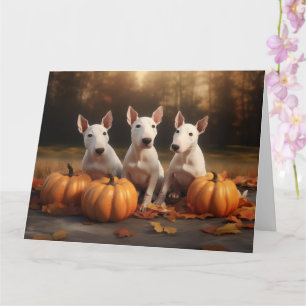 Carte Chiots Bull Terrier Délice d'Automne Citrouille