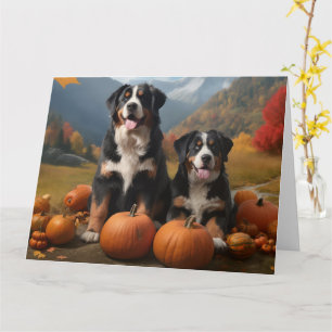 Carte Chiots de montagne suisses d'automne Delight Pumpk