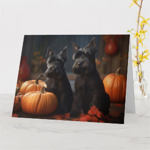 Carte Chiots Terrier Ecossais Délice d'Automne Citrouill