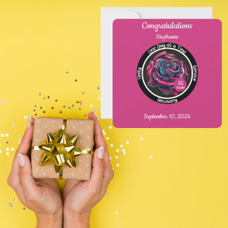 Carte Chip de sobriété rose | Récupération en 12 étapes