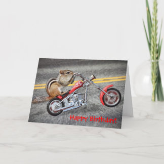 Carte Chipmunk Biker équitation d'une moto