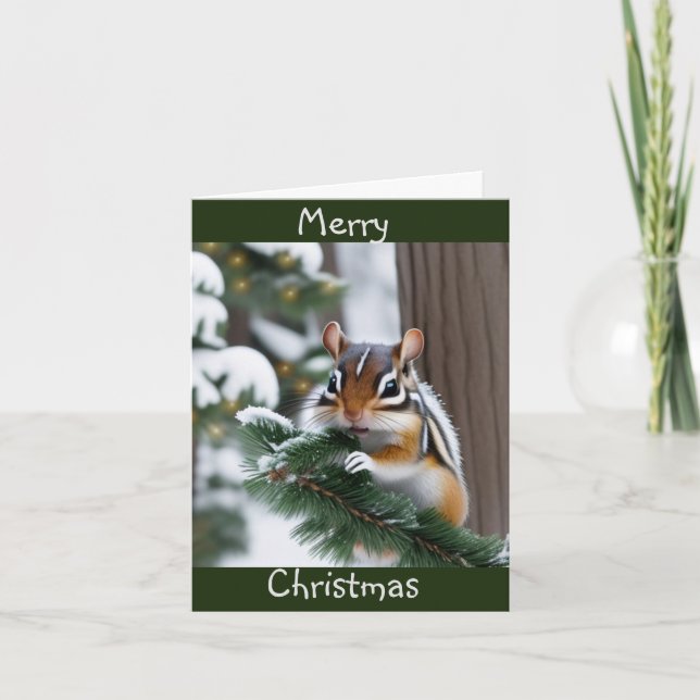 Carte Chipmunk de Noël (Devant)