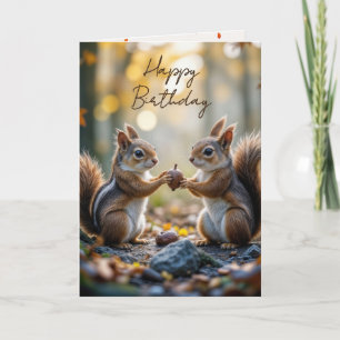 Carte Chipmunk et écureuil avec maïs d'automne