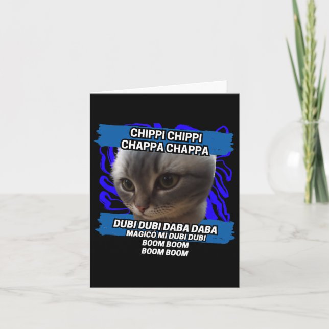 Carte Chippi Chippi Chappa Chappa Danser Mème Chat (Devant)