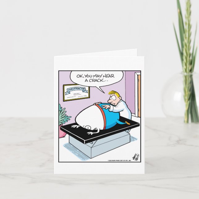 Carte Chiropraticien - Œuf entend un craquement (Devant)