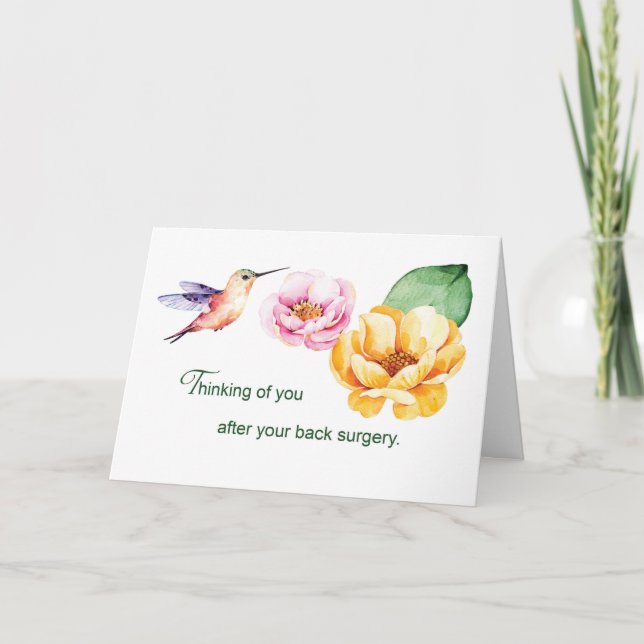 Carte Chirurgie de retour Penser à vous Fleurs (Devant)