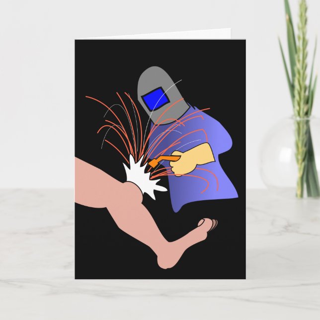 Carte Chirurgie genou bien humoristique Carton de soudeu (Devant)